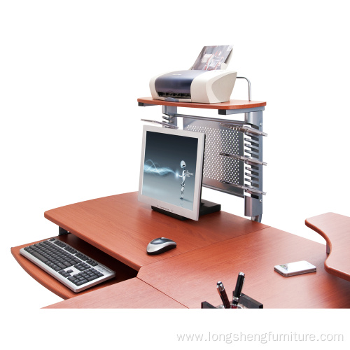 Fashion L shape office glass desktop computer table